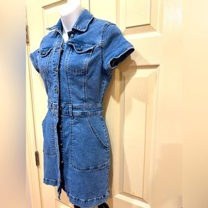 Girls button down blue jean dress
